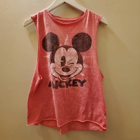 Vintage Disney Micky Mouse tank top salmon colour wide arm, SM - Picture 2 of 5